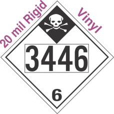 Inhalation Hazard Class 6.1 UN3446 20mil Rigid Vinyl DOT Placard