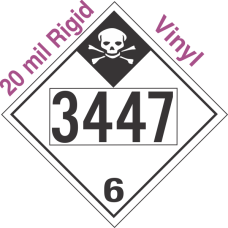 Inhalation Hazard Class 6.1 UN3447 20mil Rigid Vinyl DOT Placard
