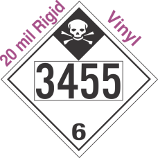 Inhalation Hazard Class 6.1 UN3455 20mil Rigid Vinyl DOT Placard