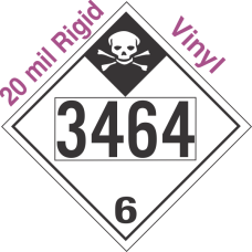 Inhalation Hazard Class 6.1 UN3464 20mil Rigid Vinyl DOT Placard