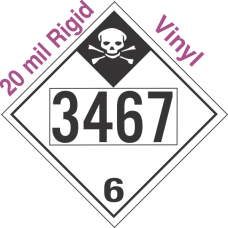 Inhalation Hazard Class 6.1 UN3467 20mil Rigid Vinyl DOT Placard