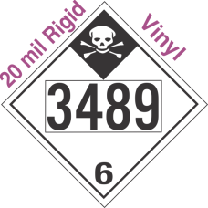 Inhalation Hazard Class 6.1 UN3489 20mil Rigid Vinyl DOT Placard