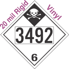 Inhalation Hazard Class 6.1 UN3492 20mil Rigid Vinyl DOT Placard