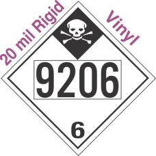 Inhalation Hazard Class 6.1 UN9206 20mil Rigid Vinyl DOT Placard