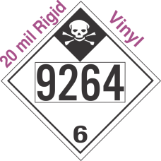 Inhalation Hazard Class 6.1 UN9264 20mil Rigid Vinyl DOT Placard