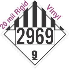 Miscellaneous Dangerous Goods Class 9 UN2969 20mil Rigid Vinyl DOT Placard