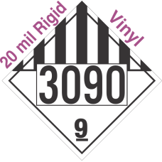Miscellaneous Dangerous Goods Class 9 UN3090 20mil Rigid Vinyl DOT Placard