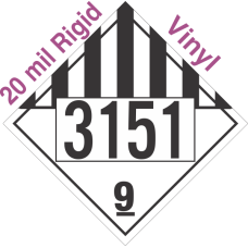 Miscellaneous Dangerous Goods Class 9 UN3151 20mil Rigid Vinyl DOT Placard