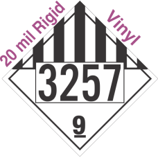 Miscellaneous Dangerous Goods Class 9 UN3257 20mil Rigid Vinyl DOT Placard