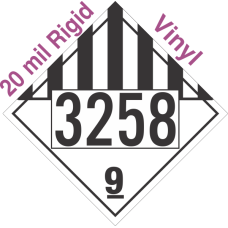 Miscellaneous Dangerous Goods Class 9 UN3258 20mil Rigid Vinyl DOT Placard