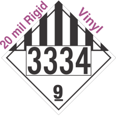 Miscellaneous Dangerous Goods Class 9 UN3334 20mil Rigid Vinyl DOT Placard
