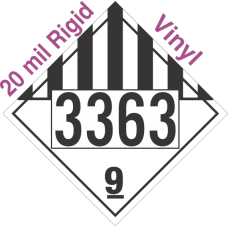 Miscellaneous Dangerous Goods Class 9 UN3363 20mil Rigid Vinyl DOT Placard