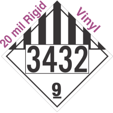 Miscellaneous Dangerous Goods Class 9 UN3432 20mil Rigid Vinyl DOT Placard