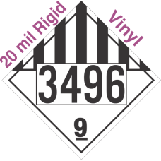 Miscellaneous Dangerous Goods Class 9 UN3496 20mil Rigid Vinyl DOT Placard