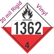 Spontaneously Combustible Class 4.2 UN1362 20mil Rigid Vinyl DOT Placard