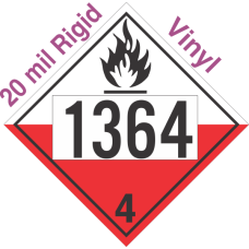 Spontaneously Combustible Class 4.2 UN1364 20mil Rigid Vinyl DOT Placard