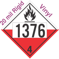 Spontaneously Combustible Class 4.2 UN1376 20mil Rigid Vinyl DOT Placard