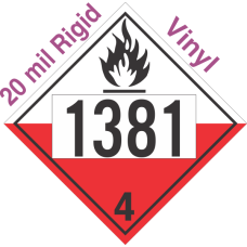 Spontaneously Combustible Class 4.2 UN1381 20mil Rigid Vinyl DOT Placard
