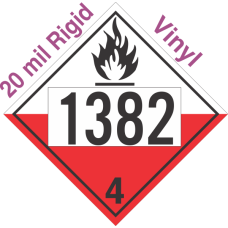 Spontaneously Combustible Class 4.2 UN1382 20mil Rigid Vinyl DOT Placard