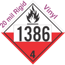 Spontaneously Combustible Class 4.2 UN1386 20mil Rigid Vinyl DOT Placard