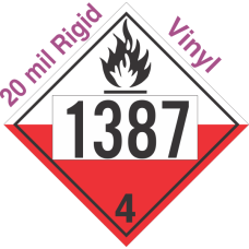 Spontaneously Combustible Class 4.2 UN1387 20mil Rigid Vinyl DOT Placard