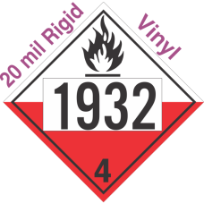 Spontaneously Combustible Class 4.2 UN1932 20mil Rigid Vinyl DOT Placard