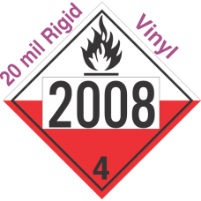 Spontaneously Combustible Class 4.2 UN2008 20mil Rigid Vinyl DOT Placard