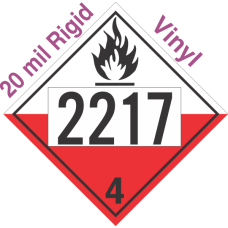 Spontaneously Combustible Class 4.2 UN2217 20mil Rigid Vinyl DOT Placard