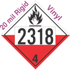 Spontaneously Combustible Class 4.2 UN2318 20mil Rigid Vinyl DOT Placard