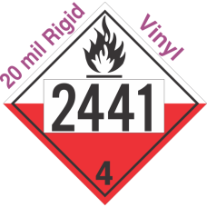 Spontaneously Combustible Class 4.2 UN2441 20mil Rigid Vinyl DOT Placard