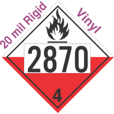 Spontaneously Combustible Class 4.2 UN2870 20mil Rigid Vinyl DOT Placard
