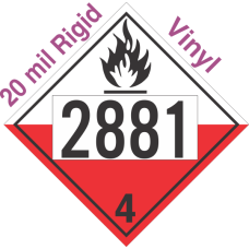 Spontaneously Combustible Class 4.2 UN2881 20mil Rigid Vinyl DOT Placard