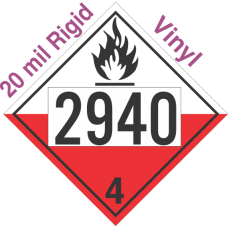 Spontaneously Combustible Class 4.2 UN2940 20mil Rigid Vinyl DOT Placard