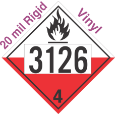 Spontaneously Combustible Class 4.2 UN3126 20mil Rigid Vinyl DOT Placard