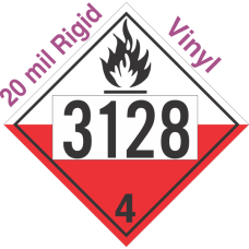 Spontaneously Combustible Class 4.2 UN3128 20mil Rigid Vinyl DOT Placard
