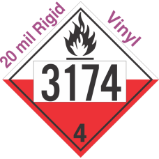 Spontaneously Combustible Class 4.2 UN3174 20mil Rigid Vinyl DOT Placard