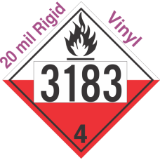 Spontaneously Combustible Class 4.2 UN3183 20mil Rigid Vinyl DOT Placard
