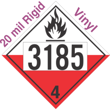 Spontaneously Combustible Class 4.2 UN3185 20mil Rigid Vinyl DOT Placard