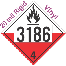 Spontaneously Combustible Class 4.2 UN3186 20mil Rigid Vinyl DOT Placard