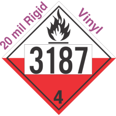 Spontaneously Combustible Class 4.2 UN3187 20mil Rigid Vinyl DOT Placard