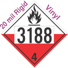 Spontaneously Combustible Class 4.2 UN3188 20mil Rigid Vinyl DOT Placard