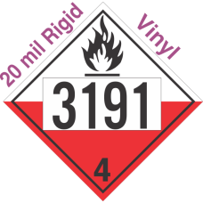 Spontaneously Combustible Class 4.2 UN3191 20mil Rigid Vinyl DOT Placard