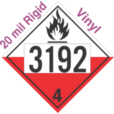 Spontaneously Combustible Class 4.2 UN3192 20mil Rigid Vinyl DOT Placard
