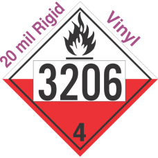 Spontaneously Combustible Class 4.2 UN3206 20mil Rigid Vinyl DOT Placard