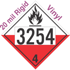 Spontaneously Combustible Class 4.2 UN3254 20mil Rigid Vinyl DOT Placard