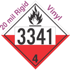 Spontaneously Combustible Class 4.2 UN3341 20mil Rigid Vinyl DOT Placard