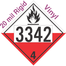 Spontaneously Combustible Class 4.2 UN3342 20mil Rigid Vinyl DOT Placard