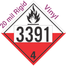 Spontaneously Combustible Class 4.2 UN3391 20mil Rigid Vinyl DOT Placard