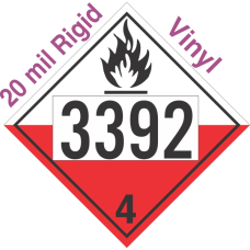 Spontaneously Combustible Class 4.2 UN3392 20mil Rigid Vinyl DOT Placard
