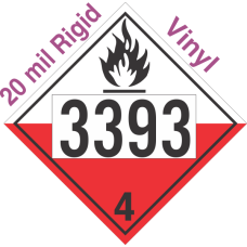 Spontaneously Combustible Class 4.2 UN3393 20mil Rigid Vinyl DOT Placard